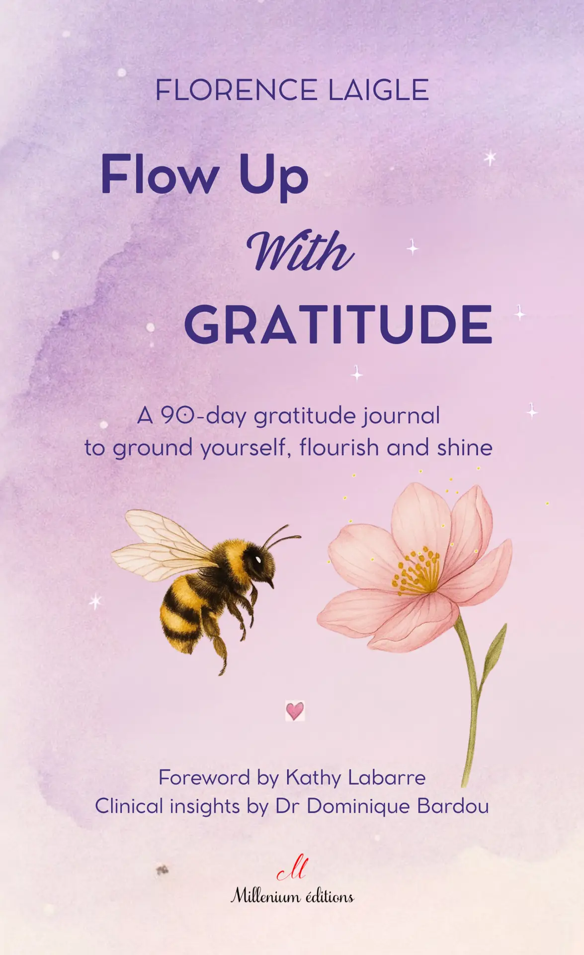 Flow up with gratitude book's cover by Florence Laigle - Millenium éditions